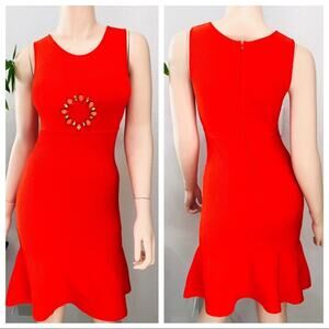 Issa London Size S Midi Bandage Dress Scarlet Red